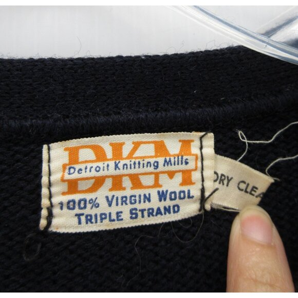 VINTAGE Detroit Knitting Sweater Wool Varsity Letterman Cheerleader School 50s - Picture 10 of 11